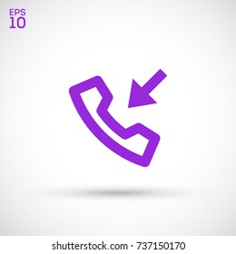 phone incoming call line vector icon