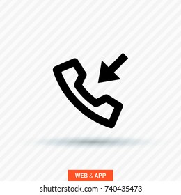 phone incoming call line vector icon