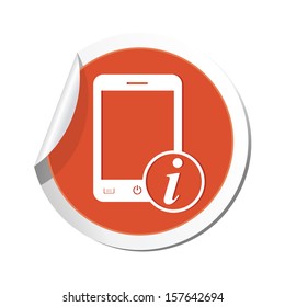 Phone with information icon. Vector illustration