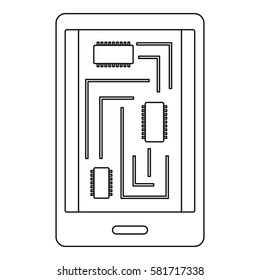 Phone innards icon. Outline illustration of phone innards vector icon for web