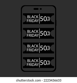 phone with the inscription black friday on a gray background