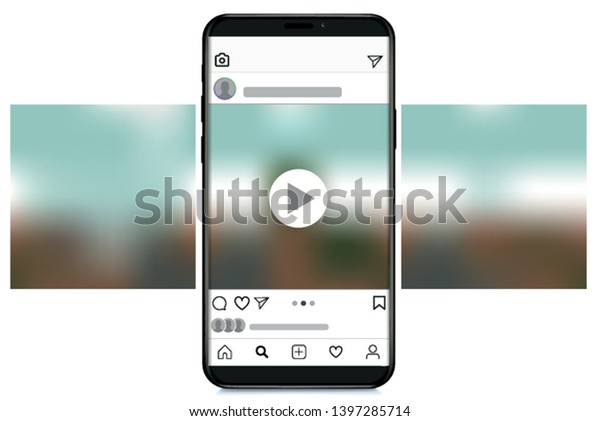 Iphoneとインターフェイスのカルーセル投稿をフェイスブックやinstagram形式のソーシャルネットワークに掲載 Facebookのベクターイラスト のベクター画像素材 ロイヤリティフリー 1397285714