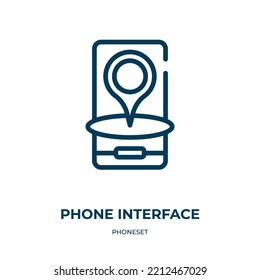  icono de símbolo de interfaz de teléfono. Ilustración vectorial lineal de la colección phoneset. Símbolo de símbolo de interfaz de teléfono de contorno vectorial. Símbolo de línea delgada para uso en aplicaciones web y móviles, logotipo, impresión 