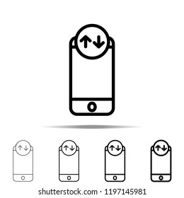 Phone internet icon in different shapes, thickness. Simple outline vector of web for UI and UX, website or mobile application