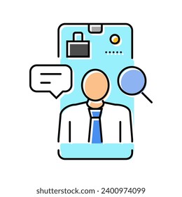 phone interview interview job color icon vector. phone interview interview job sign. isolated symbol illustration