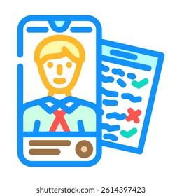 phone interview interview job color icon vector. phone interview interview job sign. isolated symbol illustration