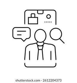 phone interview interview job line icon vector. phone interview interview job sign. isolated contour symbol black illustration