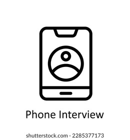 Vector de entrevistas de teléfono    iconos de esquema. Material gráfico simple