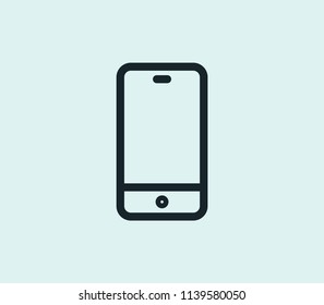 Phone ios icon line isolated on clean background. Phone ios icon concept drawing icon line in modern style. Vector illustration for your web mobile logo app UI design.