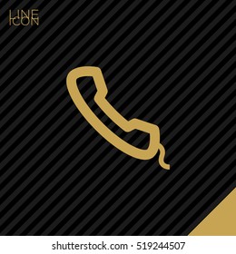 Phone isolated minimal single flat linear icon for application and info-graphic. Contact line vector icon for websites and mobile minimalistic flat design.