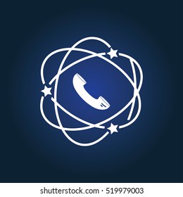 Phone isolated minimal single flat linear icon for application and info-graphic. Contact line vector icon for websites and mobile minimalistic flat design.