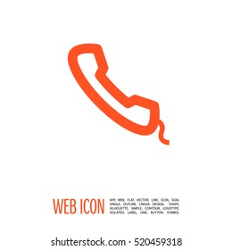 Phone isolated minimal single flat linear icon for application and info-graphic. Contact line vector icon for websites and mobile minimalistic flat design.