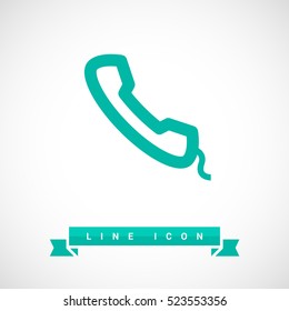 Phone isolated minimal single flat linear icon for application and info-graphic. Contact line vector icon for websites and mobile minimalistic flat design.