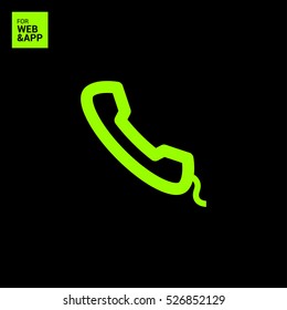 Phone isolated minimal single flat linear icon for application and info-graphic. Contact line vector icon for websites and mobile minimalistic flat design.