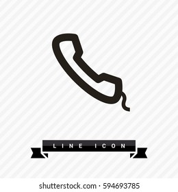 Phone isolated minimal single flat linear icon for application and info-graphic. Contact line vector icon for websites and mobile minimalistic flat design.