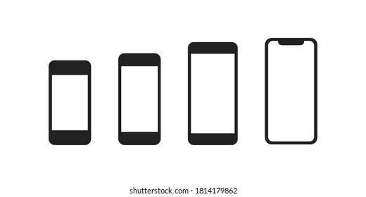 Phone isolated mockup. Vector smartphone illustration, mobile screen in flat style.