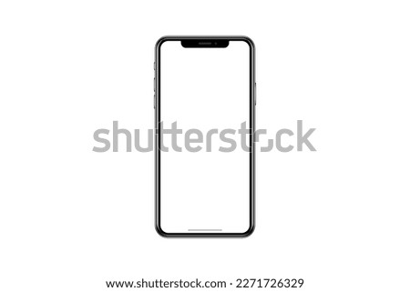 Phone isolated on transparent background with transarent screen. Vector illustration
