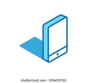 Phone isometric icon. Smartphone, mobile device 3D line symbol.