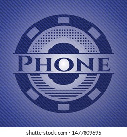 Phone jean background. Vector Illustration. Detailed.