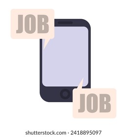 Phone with Job line icon. Equipment, gadget, games, phone, screen, computer, laptop, Internet, charging, electronics. Vector icon for business and advertising