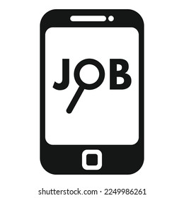 Phone job search icon simple vector. Online computer. Career internet