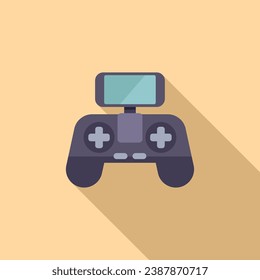 Phone joystick drone control icon flat vector. Remote air vehicle. Drone spy digital