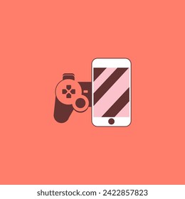 diseño vectorial de logotipo de teléfono y joystick