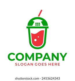 phone and juice combination logo