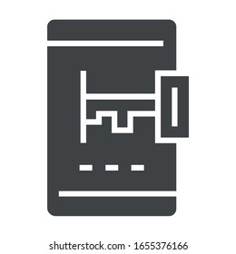 Telefonschlüssel, schwarze Symbol auf weißem Hintergrund