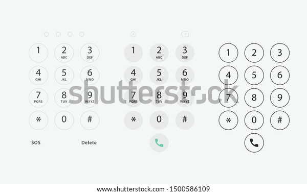 Phone keypad. Keyboard template in touchscreen device.\
User Keypad with numbers and letters for phone. Interface keypad\
for smartphone. 