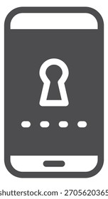 A phone with a keypad and a lock icon on it