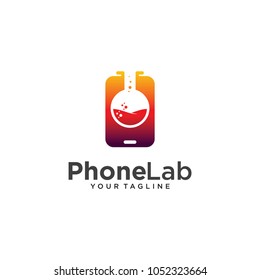 phone lab logo vector with phone illustration