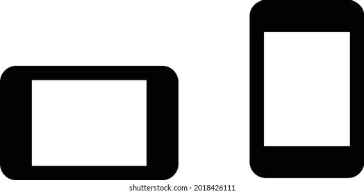 entorno de teléfono y conjunto de iconos de retrato. Colección de contorno negro de alta calidad para diseño de sitios web y aplicaciones de modo oscuro móvil. Ilustración del vector sobre fondo blanco