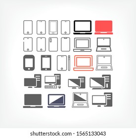 Phone laptop vector work work with computer icons