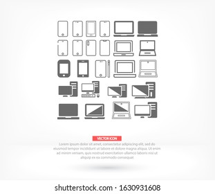 Phone laptop vector work work with computer icons