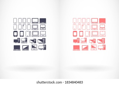 Phone laptop vector work work with computer icons