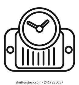 Phone late work icon outline vector. Online business. Busy person