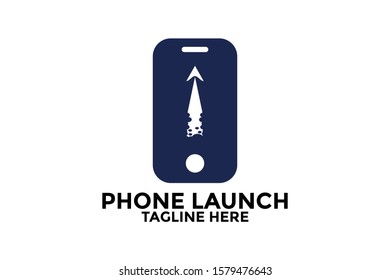 Phone Launch logo designs concept vector, Phone Shop logo template, booster Logo symbol icon