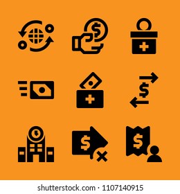 phone, layout, document and relief icon set. Vector illustration for web and design.