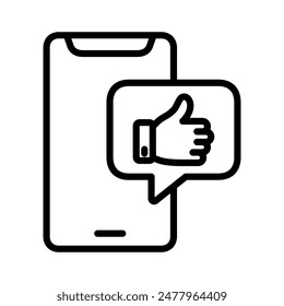 phone like feedback icon line vector illustration design template