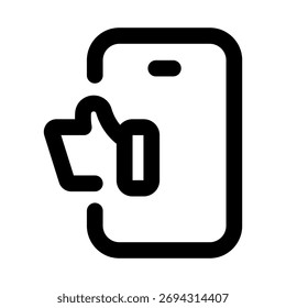 Phone with Like icon showing user approval, mobile interaction, and positive feedback concept