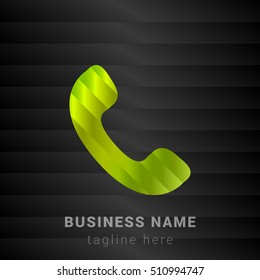 Phone Lime Green and Black silk fashion premium icon / Logo