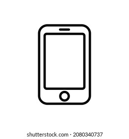 icono de vector de arte de línea de teléfono aislado en fondo blanco