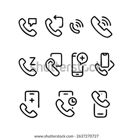 
Phone Line and Communication Icons,