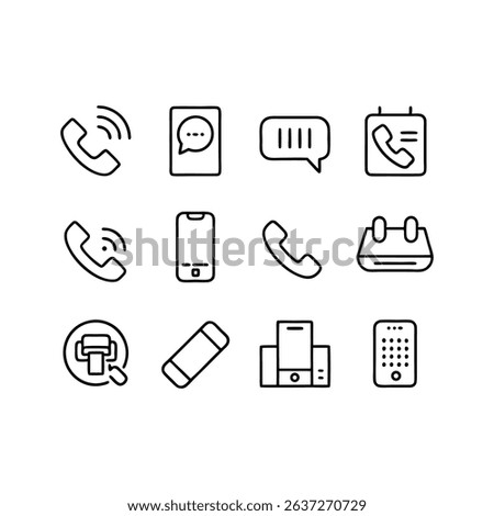 
Phone Line and Communication Icons,
