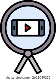 Phone Line Filled Vector Icon Design