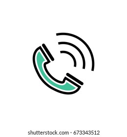 Phone line icon. Line icons with flat design elements on white background. Modern infographic. Symbol for your web site design, logo, app, UI. Vector illustration, EPS