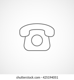 Phone Line Icon On White Background