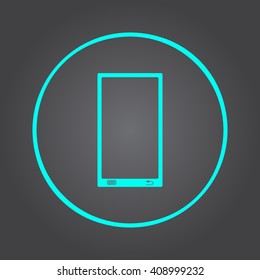 Phone line icon, outline vector illustration, linear pictogram isolated on black