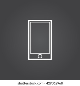phone line icon, outline vector logo illustration, linear pictogram isolated on black
